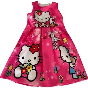 Hello Kitty Pink Floral‎ Dress for Kids 7-8